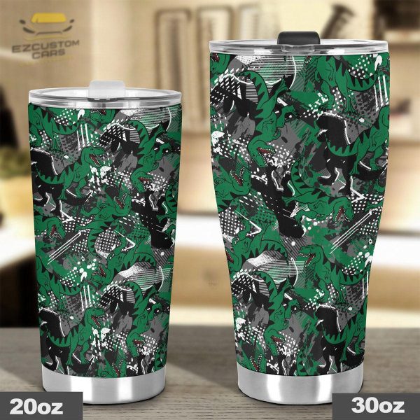 tyrannosaurus rex pattern car tumbler cup custom dinosaur car accessories 8ncfs