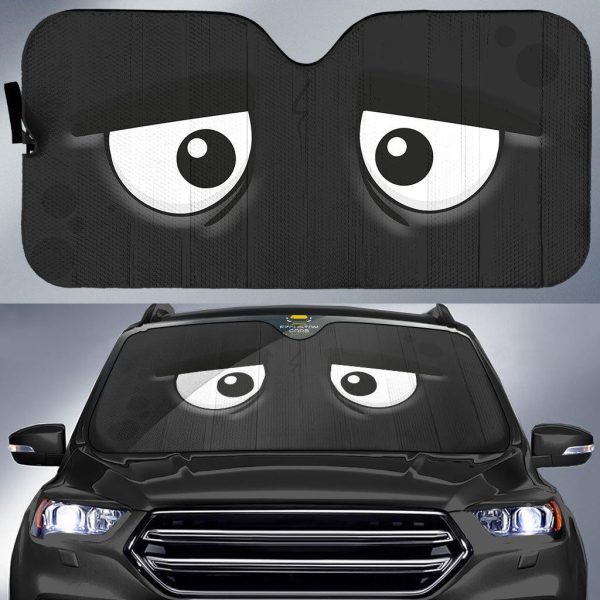 unhappy eyes cartoon car windshield sunshade jxcb0