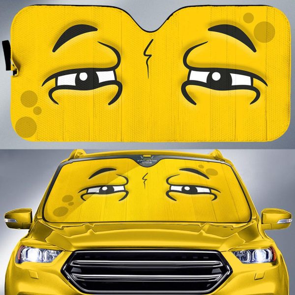 upset cartoon eyes car windshield sun shade 7bab0