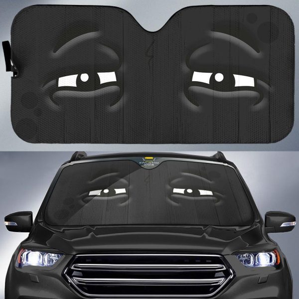 upset cartoon eyes car windshield sun shade qfwgs