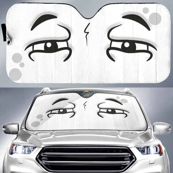 upset cartoon eyes car windshield sun shade twzea