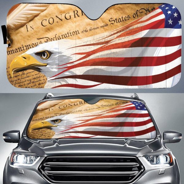 Eagle American Flag Custom Car Windshield Sun Shade