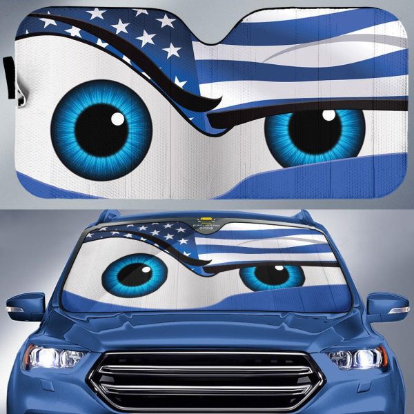 usa flag eyes cartoon custom car windshield sunshades czy3c