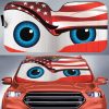 USA flag Eyes Cartoon Custom Car Windshield Sunshades