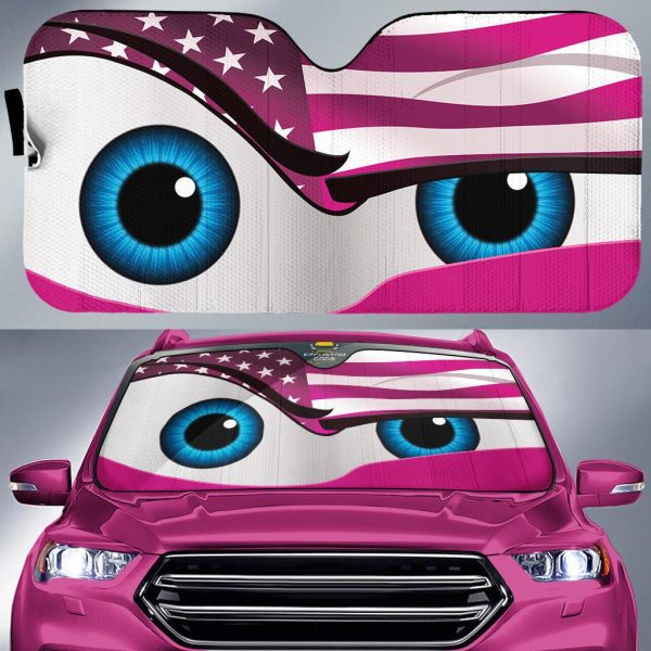 usa flag eyes cartoon custom car windshield sunshades wpwbb