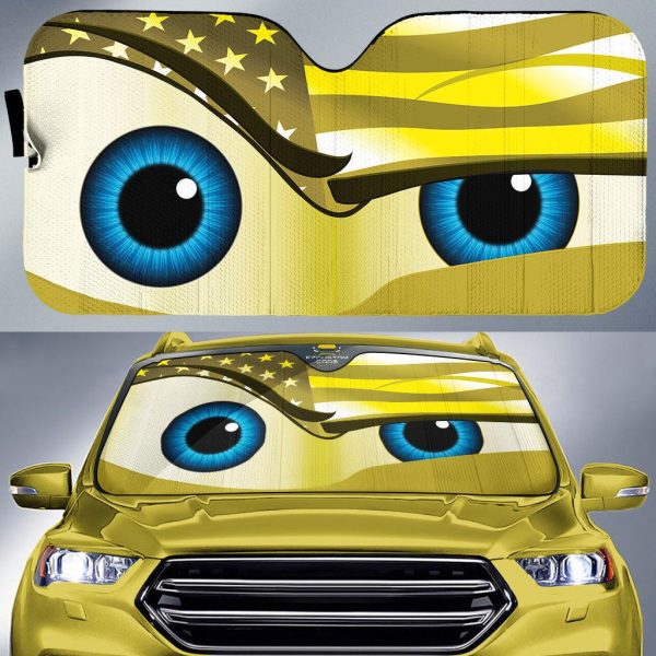 usa flag eyes cartoon custom car windshield sunshades zluaq