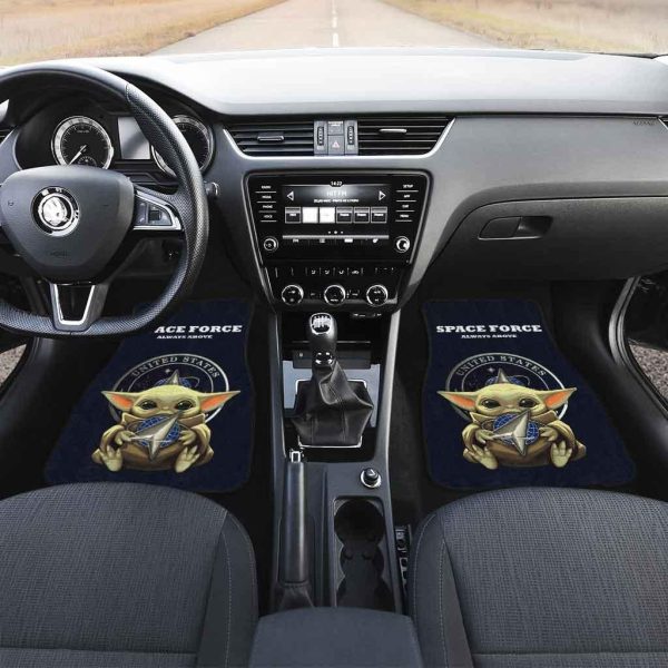 ussf car floor mats baby yoda us space force w0vhm