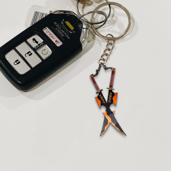 uzui tengen car accessories custom anime demon slayer swords keychains ykkab