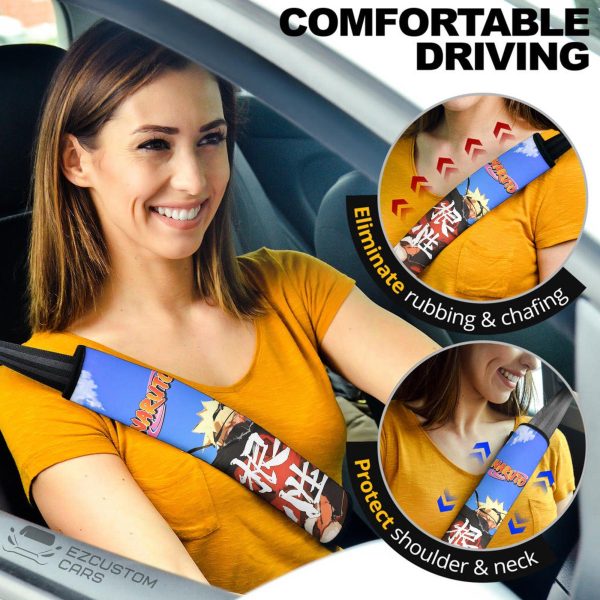 Uzumaki Naruto x Sasuke Anime Car Naruto Seat Belt Covers Anime Car Accessories