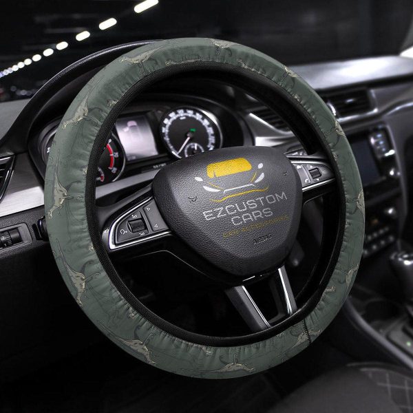 velociraptor pattern anime steering wheel cover custom dinosaur car accessories 3e2bk