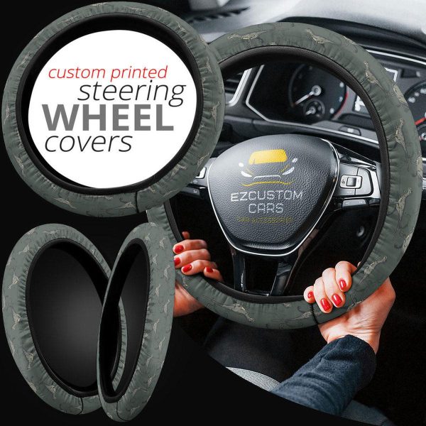 velociraptor pattern anime steering wheel cover custom dinosaur car accessories hczrz