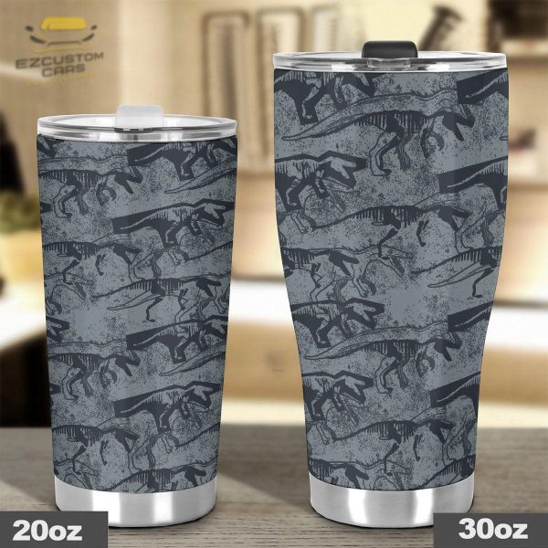 velociraptor pattern car tumbler cup custom dinosaur car accessories zbnkz