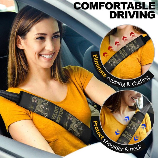 velociraptor seat belt covers dinosaur car accessories k69lg