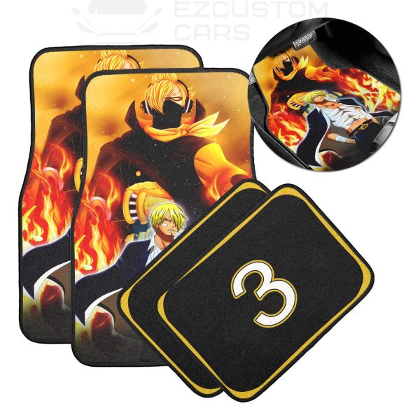 Vinsmoke Sanji Car Floor Mats One Piece Anime Decor For Cars Car Accessories