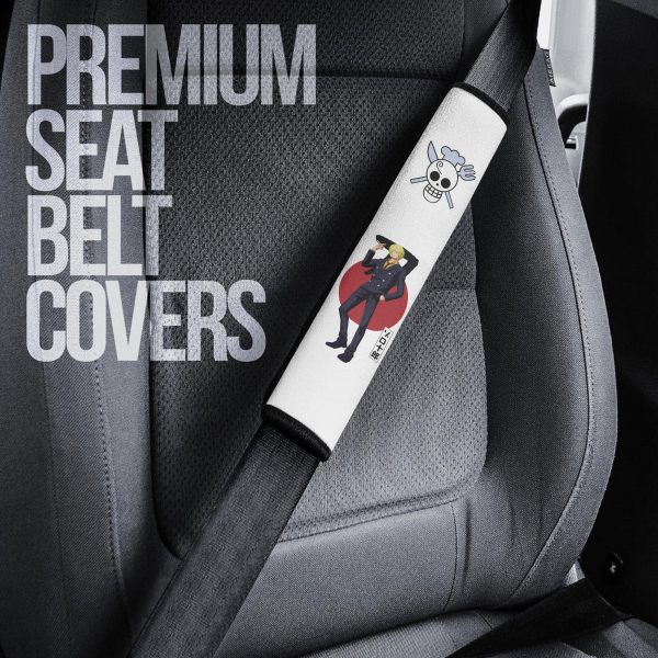 vinsmoke sanji seat belt covers custom one piece sanji flag car accessories rsebh