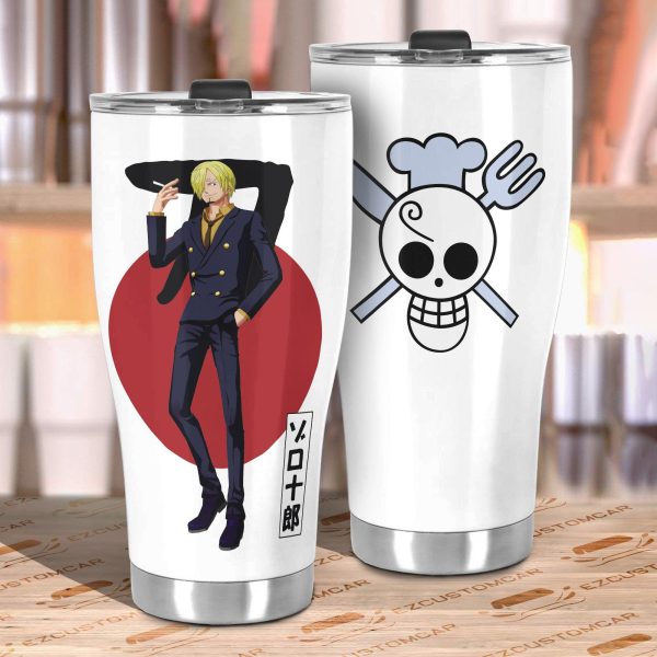 vinsmoke sanji stainless steel tumbler custom one piece sanji flag car accessories 4gvir
