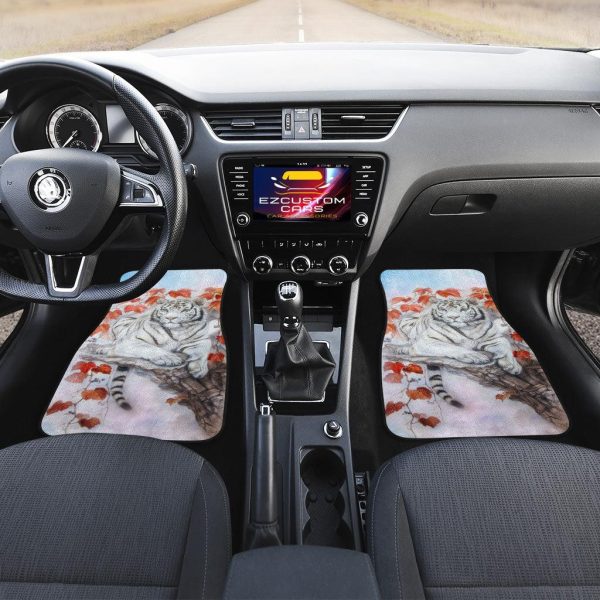 white tiger car floor mats custom tiger car accessories 009te