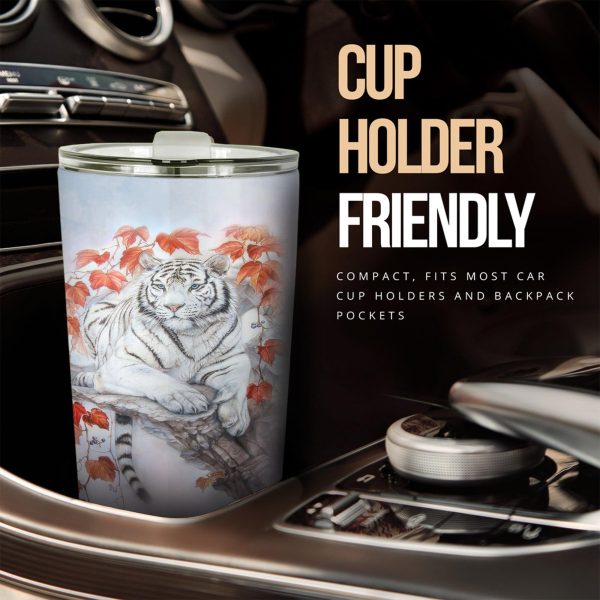 White Tiger Car Tumbler Cup Custom Tiger Car Accessories