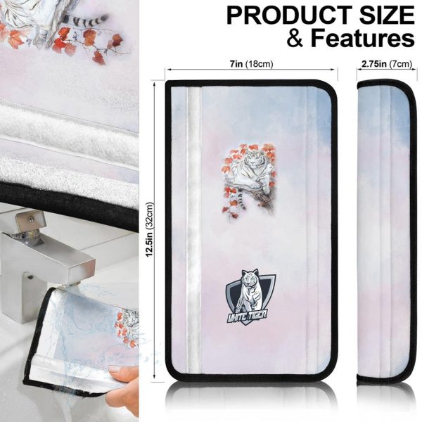 white tiger seat belt covers custom tiger car accessories ts5kj