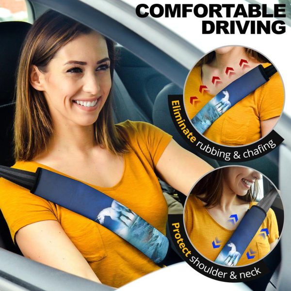 white unicorn seat belt covers custom unicorn car accessories nzvzp