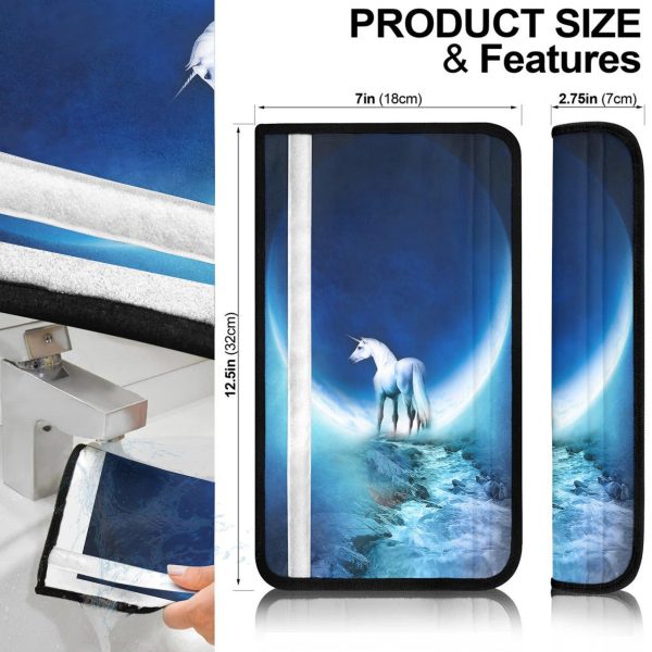 white unicorn seat belt covers custom unicorn car accessories ru1mo