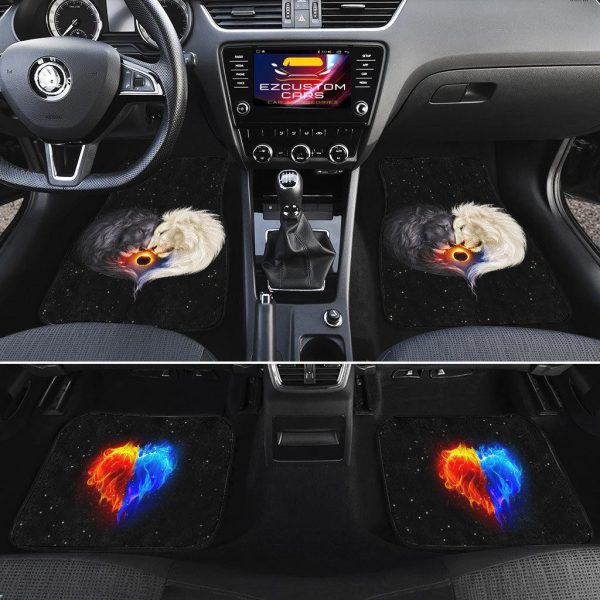 white x black lion car floor mats custom lion car accessories ckw7b
