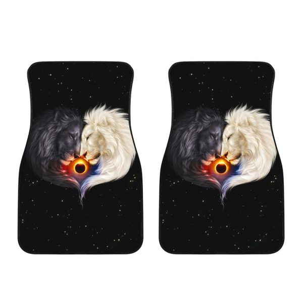 white x black lion car floor mats custom lion car accessories jjeli