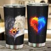 White x Black Lion Car Tumbler Cup Custom Lion Car Accessories