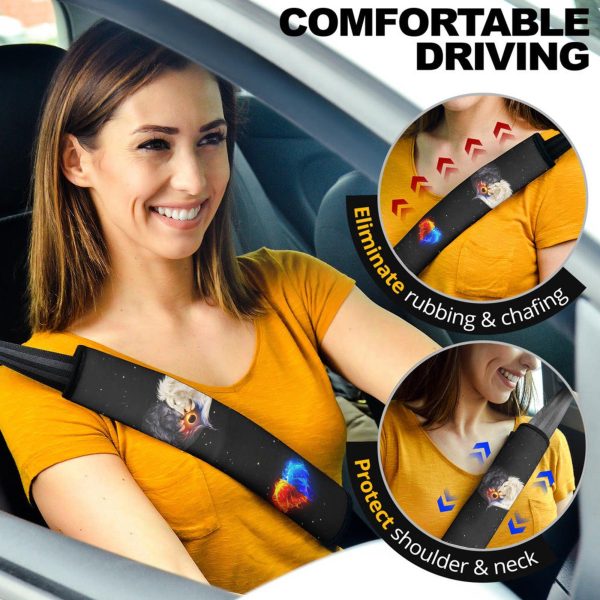 white x black lion seat belt covers custom lion car accessories zmsth
