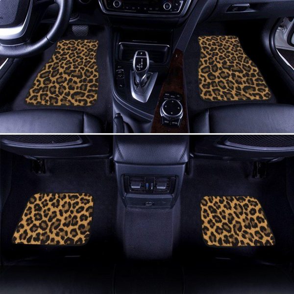 wild cheetah brown skin pattern car floor mats guthf