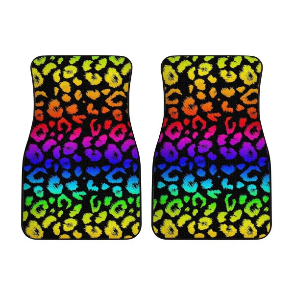 Wild Cheetah Rainbow Skin Pattern Car Floor Mats