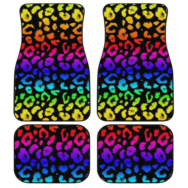 Wild Cheetah Rainbow Skin Pattern Car Floor Mats Wild Cheetah Rainbow Skin Pattern Car Floor Mats