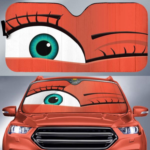 winking eyelashes eyes custom car windshield sunshades etd4v