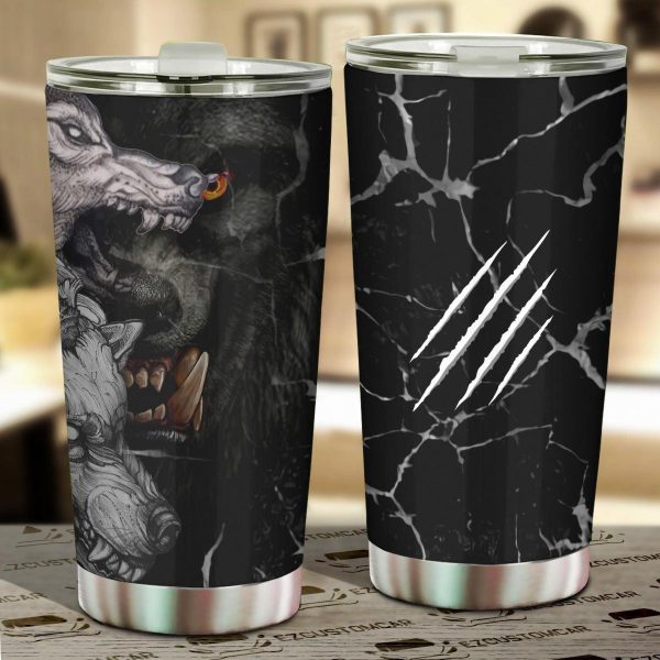 Wolf Hunter Car Tumbler Cup Custom Animal Car Accessories