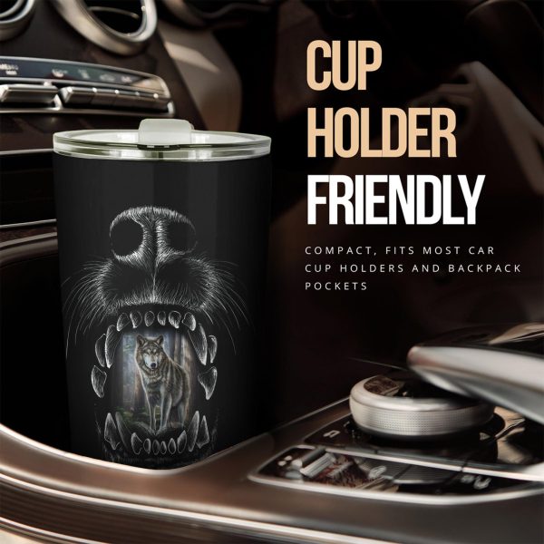 wolf hunter car tumbler cup custom animal car accessories 9uubq