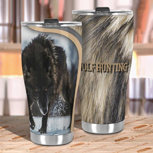 wolf hunting car tumbler cup custom animal car accessories wf9rh