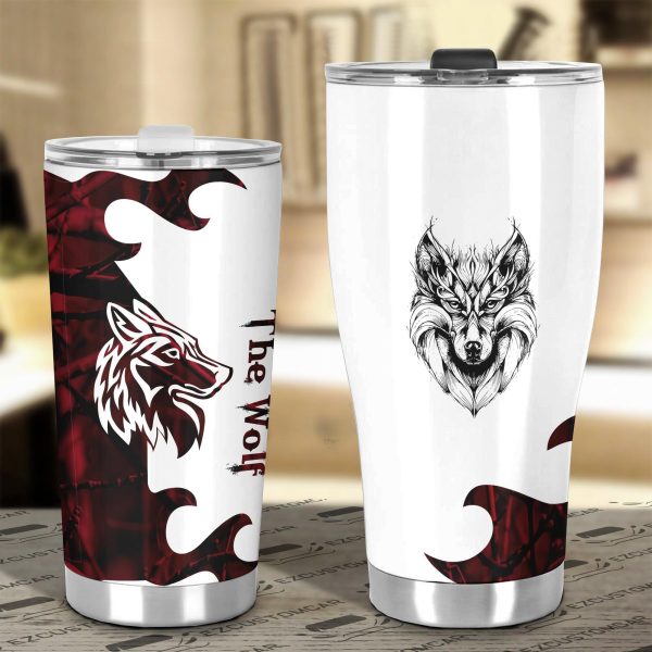 wolf native american car tumbler cup custom animal car accessories wab04