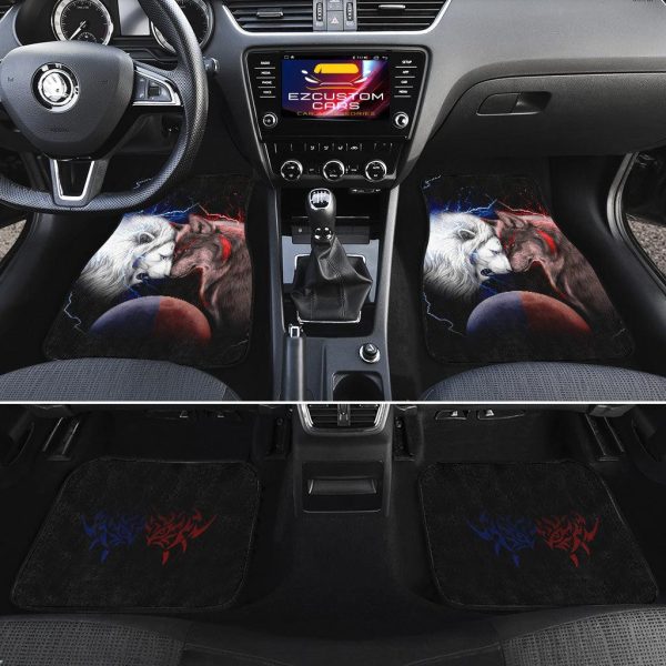 wolf x lion car floor mats custom lion car accessories knl8t