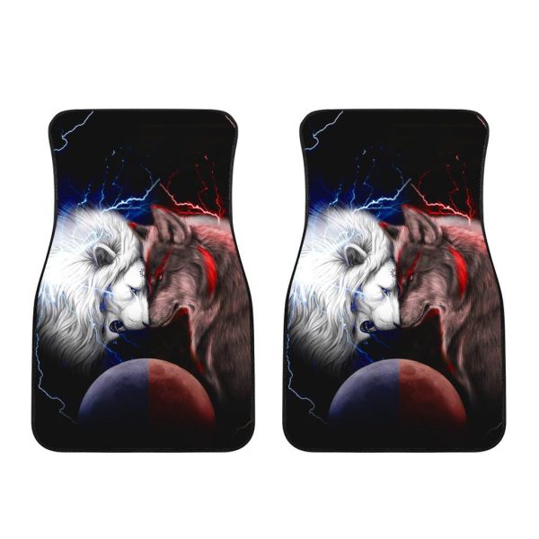 wolf x lion car floor mats custom lion car accessories sj8dr