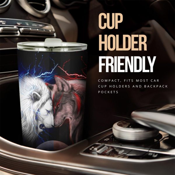 wolf x lion car tumbler cup custom lion car accessories 3ivyt
