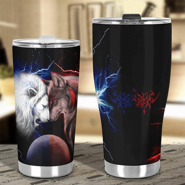 wolf x lion car tumbler cup custom lion car accessories dmwxt