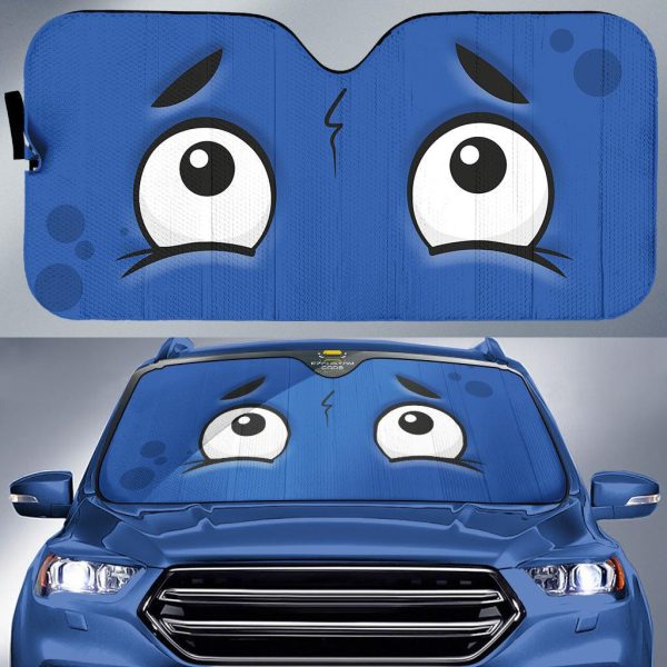Worried Cartoon Eyes Car Windshield Sun Shade Worried Cartoon Eyes Car Windshield Sun Shade