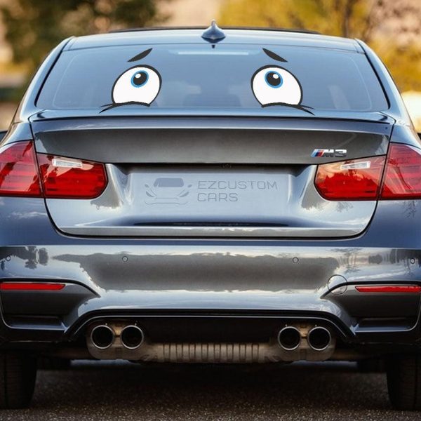 Worried Eyes Custom Car Sticker Cartoon Car Accessories