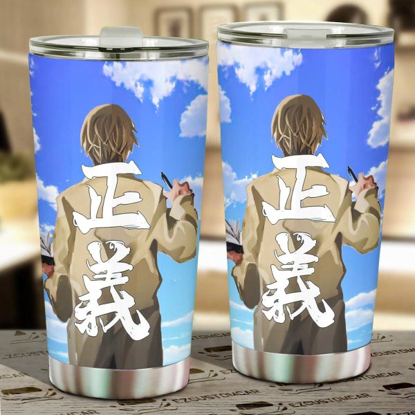 Light Yagami Car Tumbler Cup Cutsom Death Note Black White Anime Car Accessories