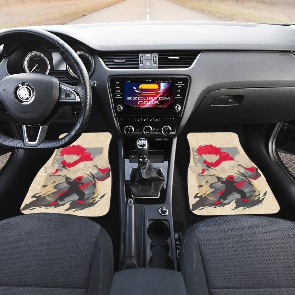 yuji itadori jujutsu kaisen car floor mats 4cujc