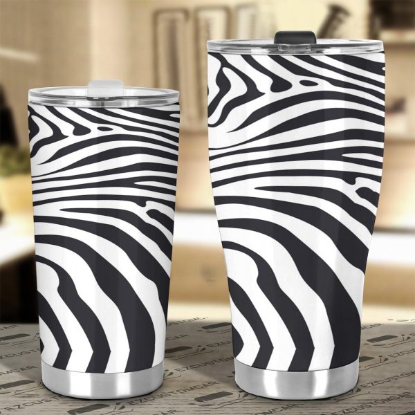 zebra skin stainless steel tumbler custom animal car accessories hopc9