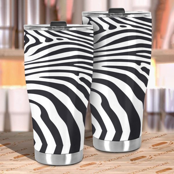 zebra skin stainless steel tumbler custom animal car accessories zpke7