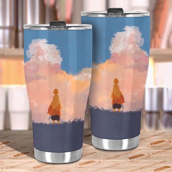 zenitsu agatsuma car tumbler cup demon slayer anime car accessories 7erl3