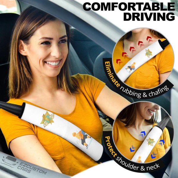 Zenitsu Agatsuma Demon Slayer Seat Belt Covers Custom Anime Car Accessories