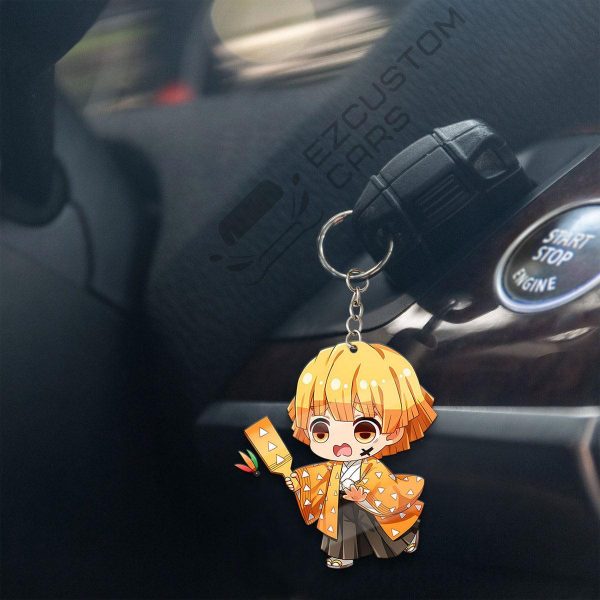 zenitsu agatsuma keychains demon slayer anime custom car accessories kjg4x